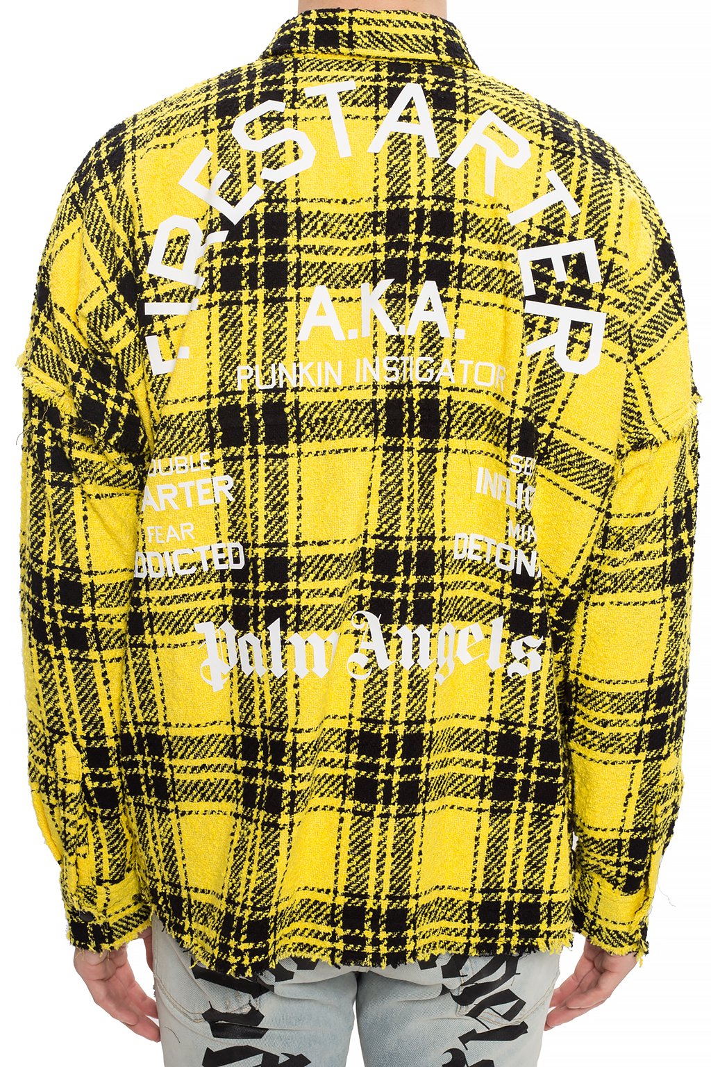 Yellow Checked tweed shirt Palm Angels - Vitkac GB